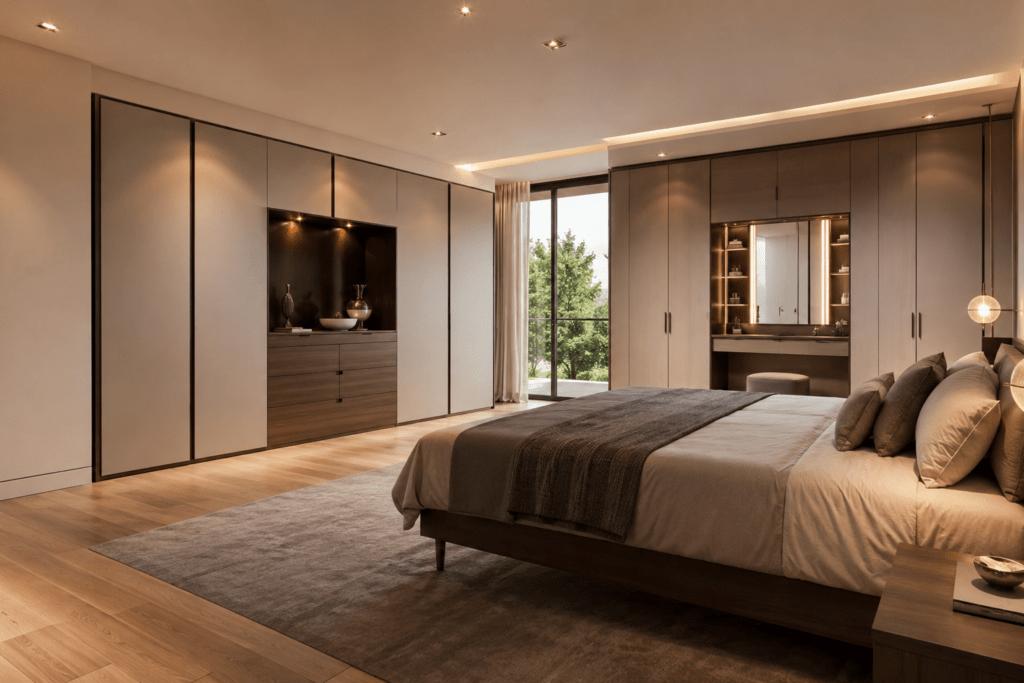 Modern Bespoke Fitted Bedrooms with smart storage and elegant design elements