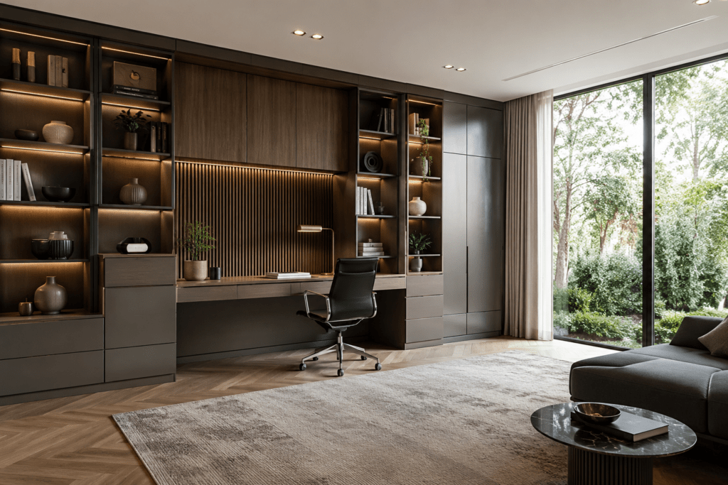 Modern Fitted Office & Study workspace with smart storage and stylish design