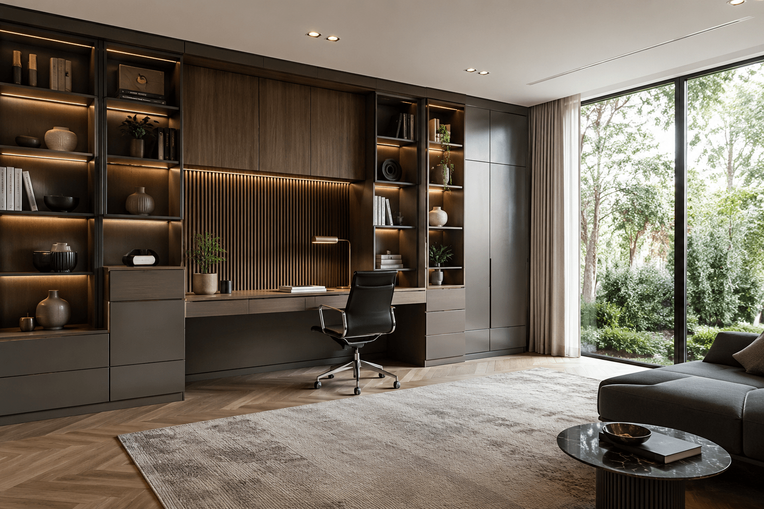 Modern Fitted Office & Study workspace with smart storage and stylish design