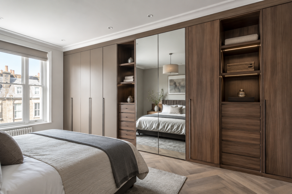 How Much Do Fitted Wardrobes Cost in London? 1 Modern fitted wardrobe designed for a London bedroom